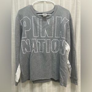 Victoria’s Secret PINK crewneck sweatshirt with white lettering, Size M